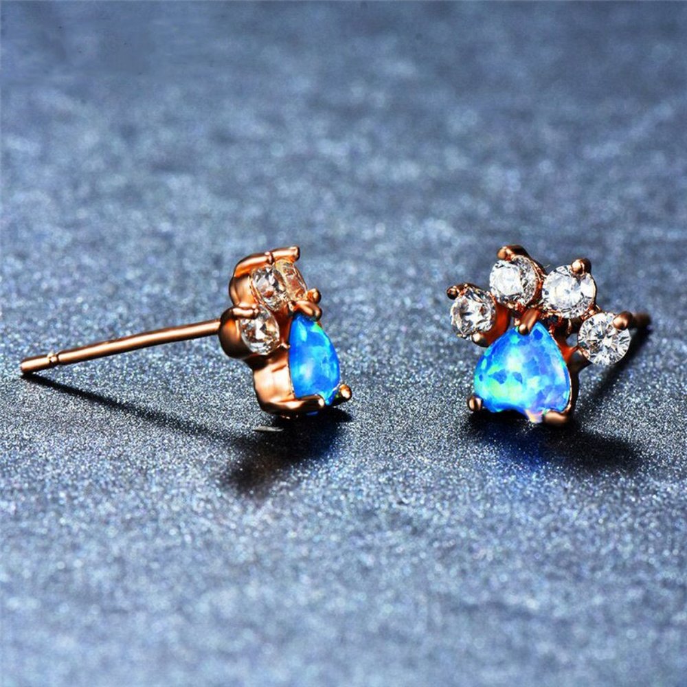 Tiny Paw Earrings, Dog Paw Earring Stud